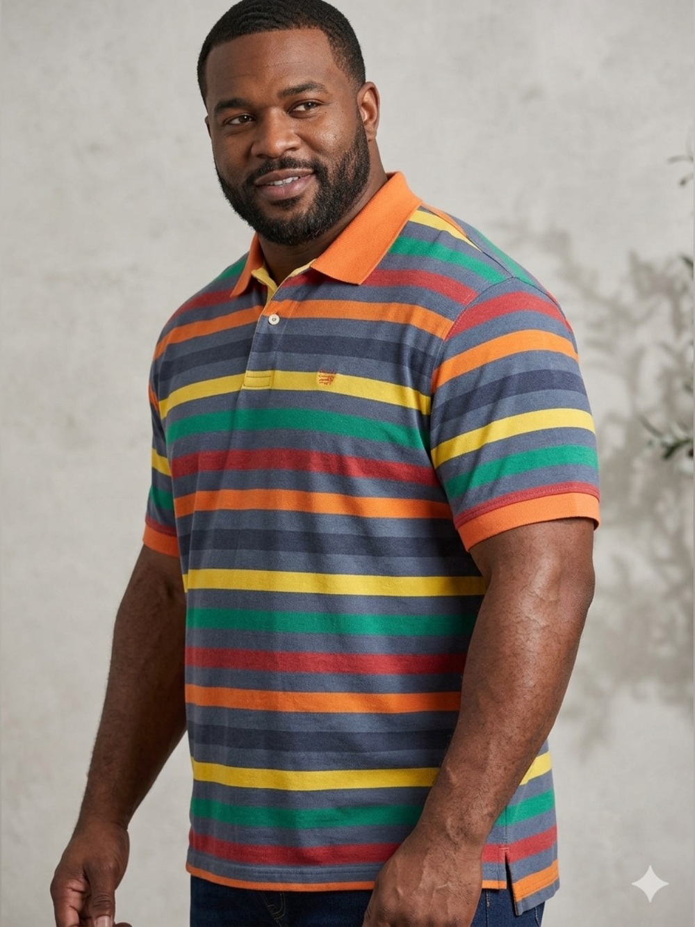 Boston Traders 100% Cotton Short Sleeve Striped Polo Size XL